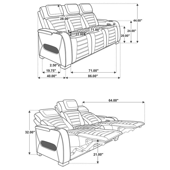 Five Star Furniture - Zuma Dual Power Reclining Sofa Set