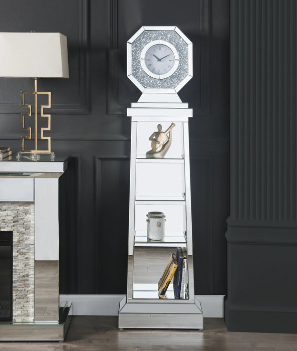 Five Star Furniture - Noralie Mirrored & Faux Diamonds Grandfather Clock