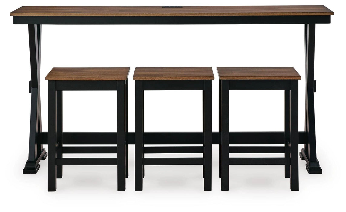Five Star Furniture - Wildenauer Counter Height Dining Table and 3 Barstools Set