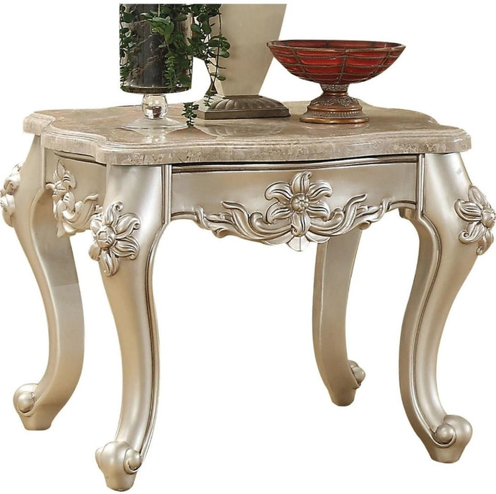 Five Star Furniture - Acme Furniture Bently End Table in Marble/Champagne 81667