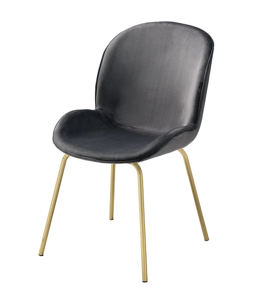Five Star Furniture - Chuchip Gray Velvet & Gold Side Chair