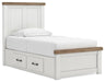 Five Star Furniture - Ashley Savonport Twin Panel Bed with Storage