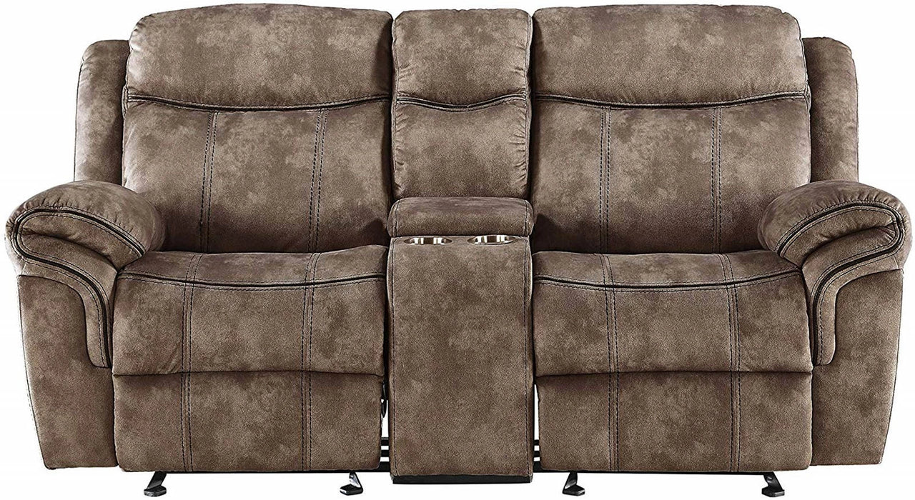 Five Star Furniture - Acme Furniture Zubaida Motion Loveseat with Console in 2-Tone Chocolate Velvet 55021