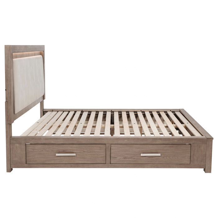 Five Star Furniture - Kenora Panel Platform Storage Bed with LED Lighting