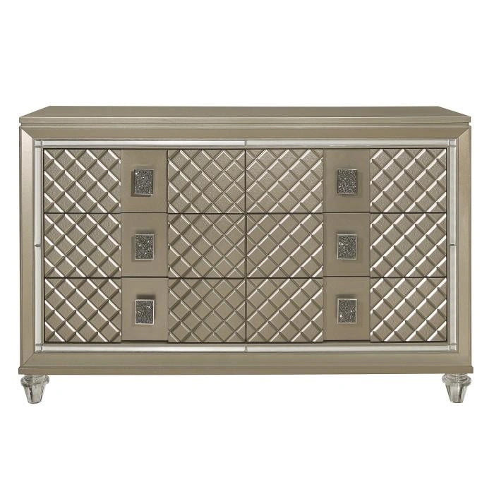 Five Star Furniture - Youth Loudon 6 Drawer Dresser in Champagne Metallic B1515-5