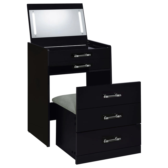 Five Star Furniture - Danbury Makeup Vanity Table with LED Mirror and Stool