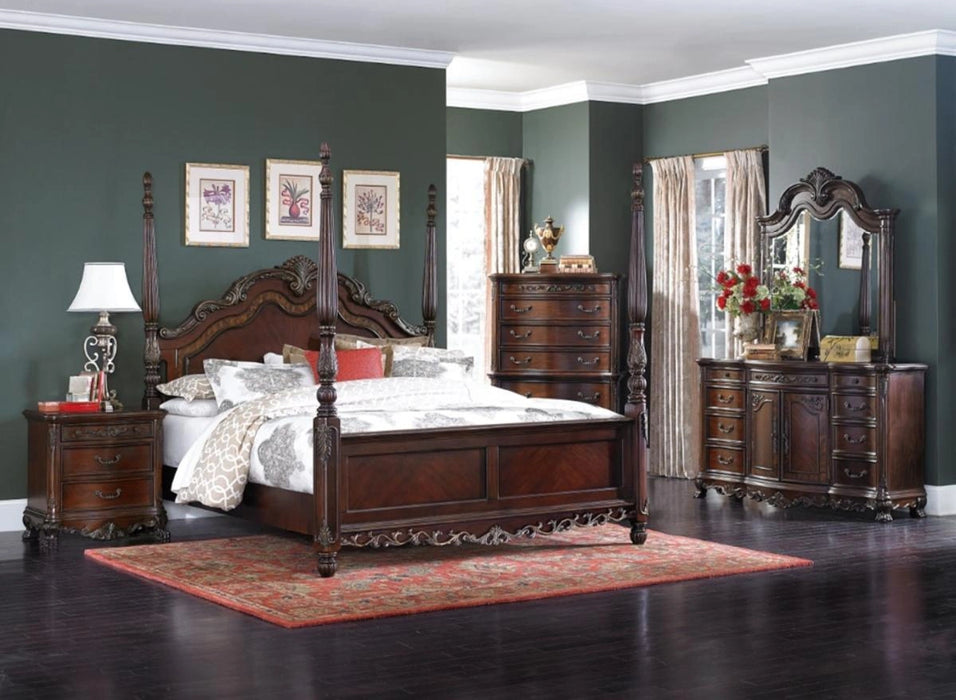 Five Star Furniture - Deryn Park King Poster Bed in Cherry 2243K-1EK*