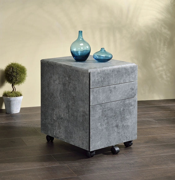 Five Star Furniture - Jurgen Faux Concrete & Silver File Cabinet