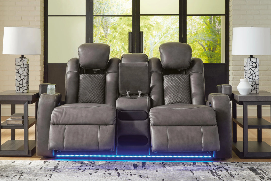 Five Star Furniture - Fyne-Dyme Power Reclining Loveseat with Console