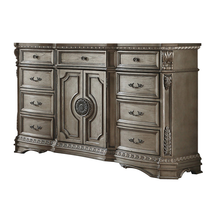 Five Star Furniture - Northville Antique Silver Dresser (WOOD TOP)