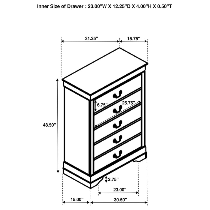 Five Star Furniture - Louis Philippe Chest of Drawers