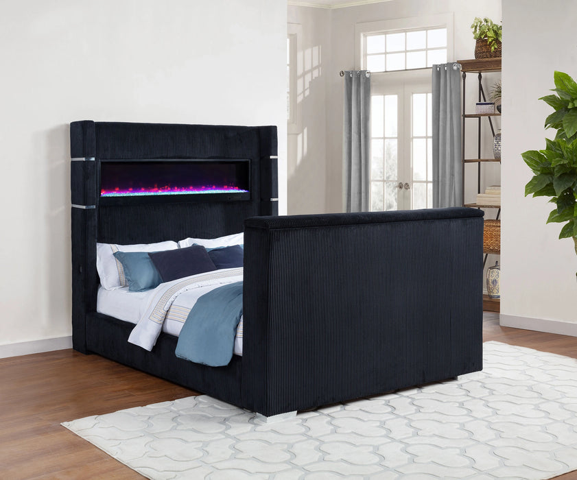Five Star Furniture - Tisdall Wingback TV Bed with Flame Visualizer
