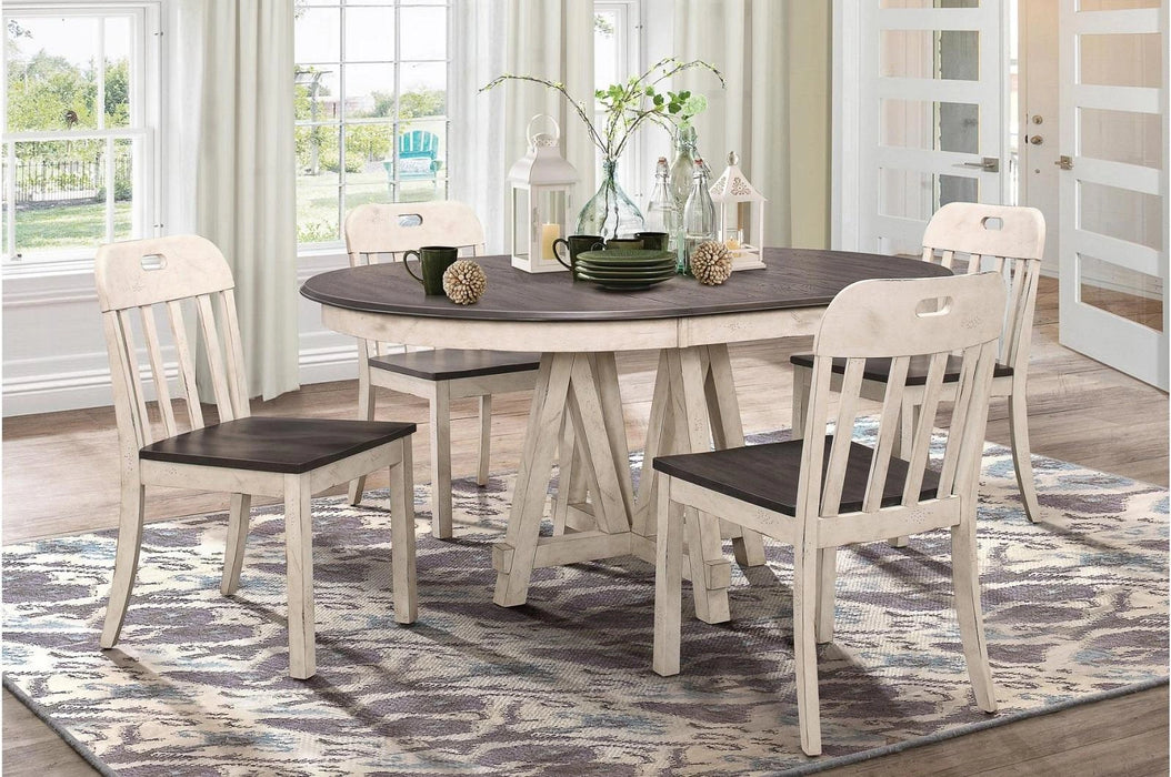 Five Star Furniture - Clover Round Dining Table in White and Gray 5656-66*