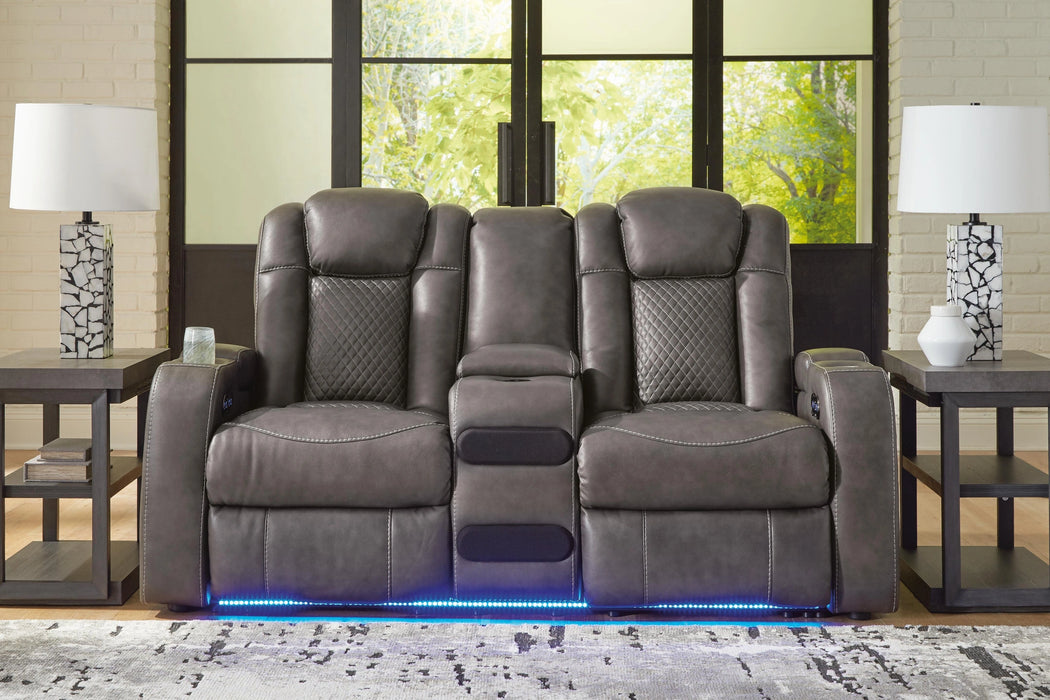 Five Star Furniture - Fyne-Dyme Power Reclining Loveseat with Console