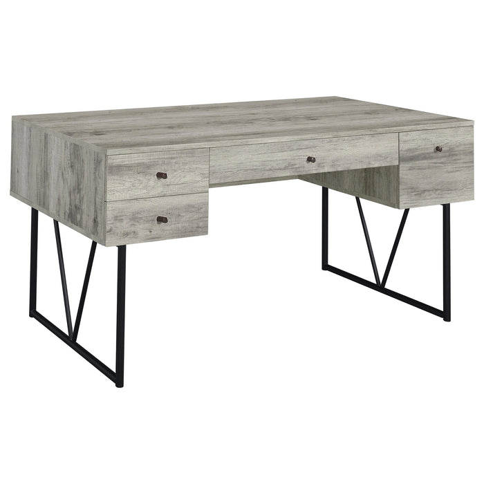 Five Star Furniture - Analiese 4-drawer Writing Desk Grey Driftwood