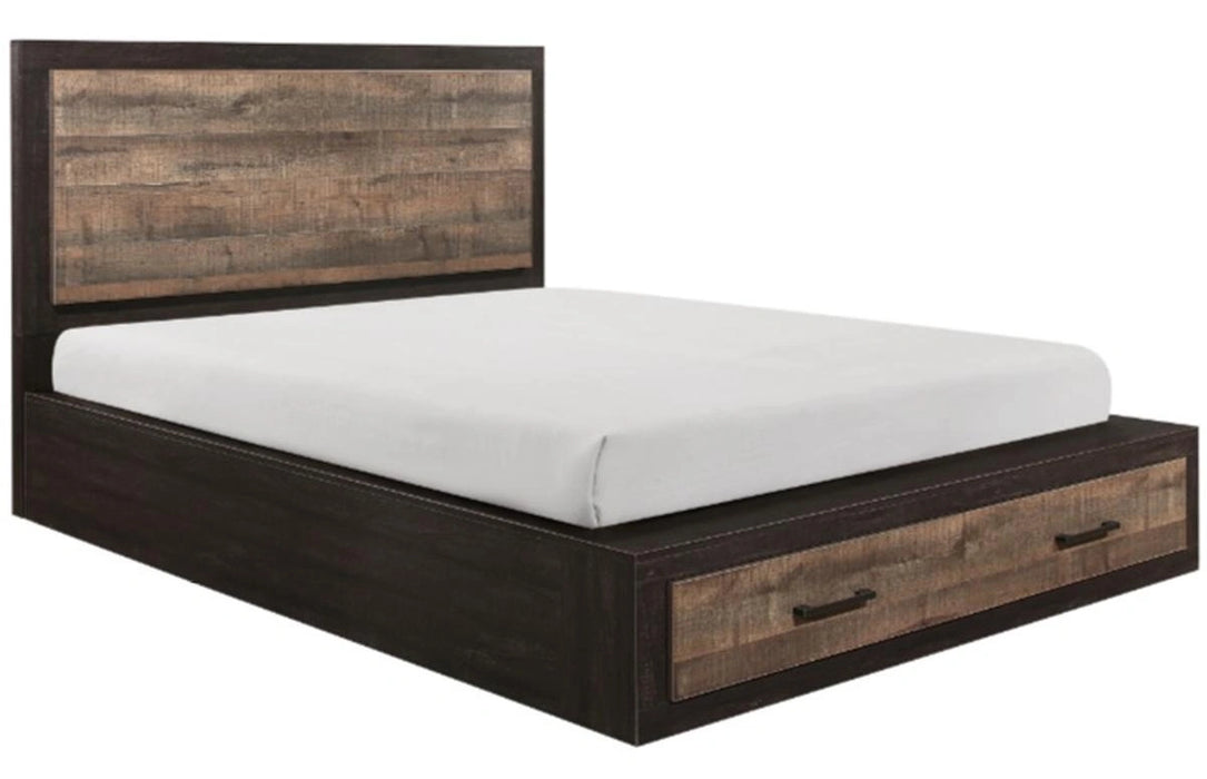Five Star Furniture - Miter King Platform Bed with Footboard Storage in Rustin Mahogany & Dark Ebony 1762K-1EK*