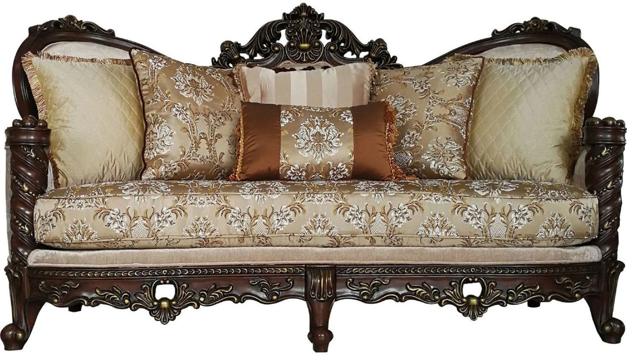 Five Star Furniture - Acme Furniture Devayne Sofa with 6 Pillows in Dark Walnut 50685