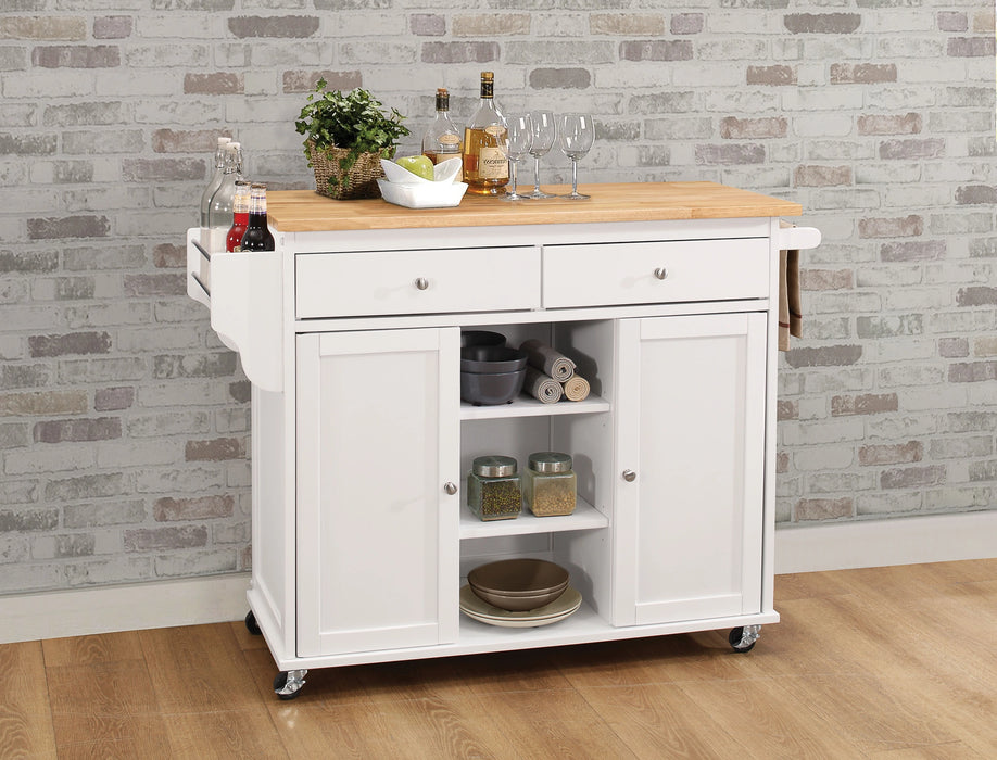 Five Star Furniture - Tullarick Natural & White Kitchen Cart