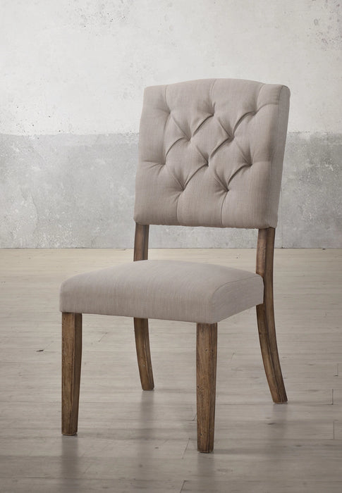 Five Star Furniture - Bernard Cream Linen & Weathered Oak Side Chair