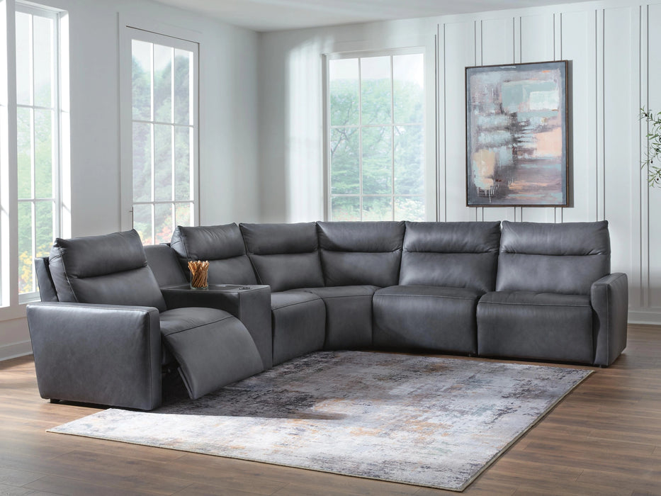 Five Star Furniture - ModZ Power Reclining Sectional with Audio Console