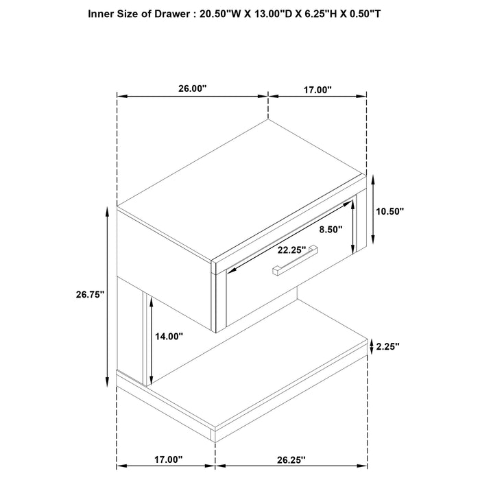 Five Star Furniture - Kenora Nightstand with LED Lighting