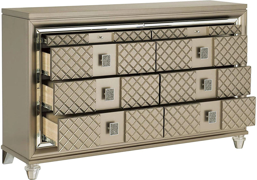 Five Star Furniture - Loudon 8 Drawer Dresser in Champagne Metallic 1515-5
