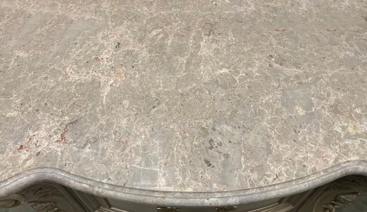 Five Star Furniture - Gorsedd Marble & Antique White Nightstand
