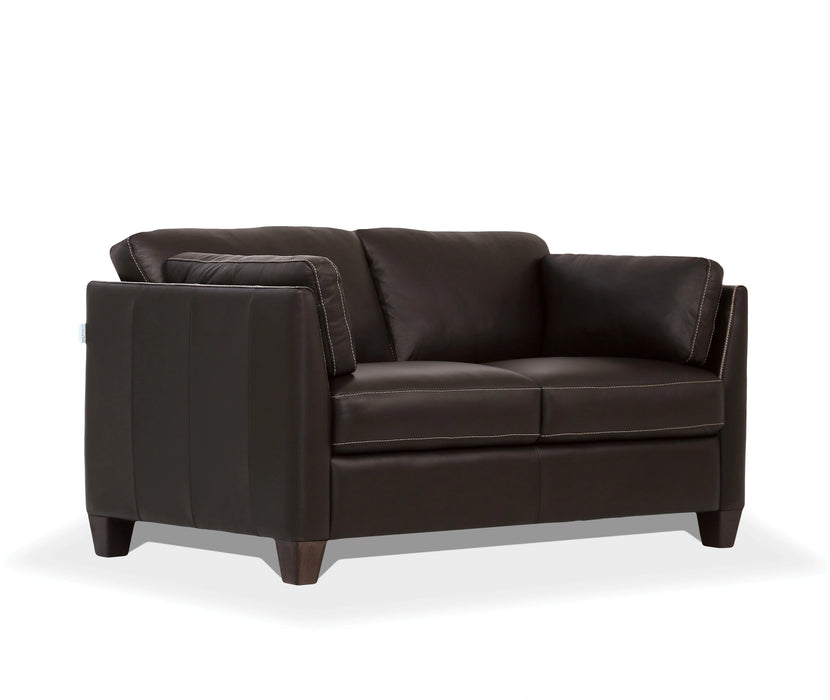 Five Star Furniture - Matias Chocolate Leather Loveseat