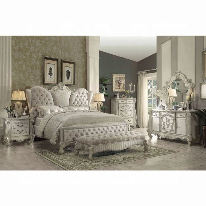 Five Star Furniture - Versailles Ivory Velvet & Bone White Queen Bed