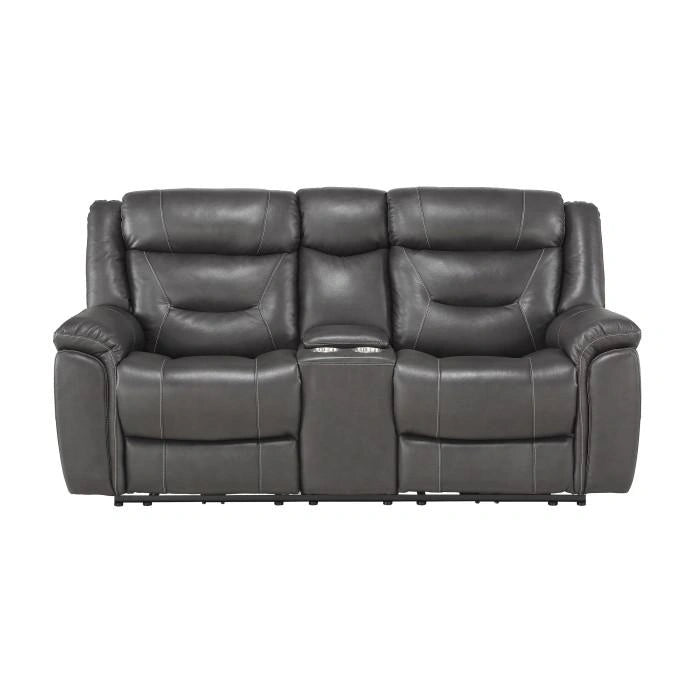 Five Star Furniture - Danio Power Double Reclining Loveseat with Power Headrests in Dark Gray 9528DGY-2PWH