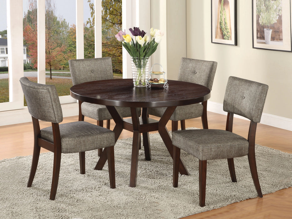 Five Star Furniture - Drake Gray Fabric & Espresso Side Chair