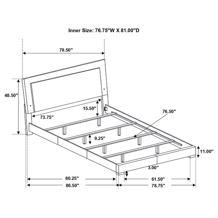 Five Star Furniture - Felicity Panel Bed with LED Lighting