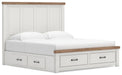 Five Star Furniture - Ashley Savonport King Panel Storage Bed