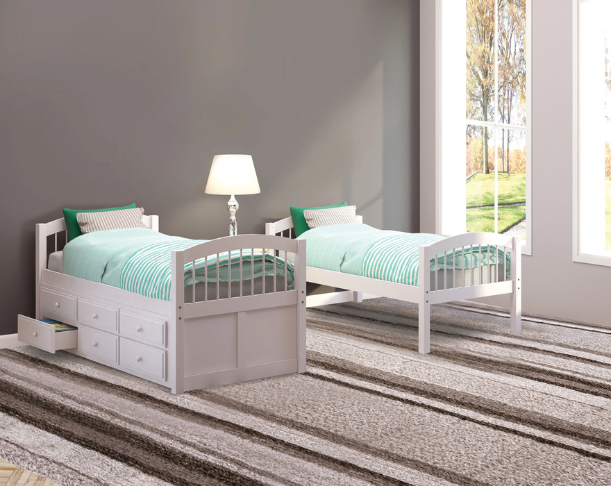 Five Star Furniture - Micah White Bunk Bed & Trundle (Twin/Twin)