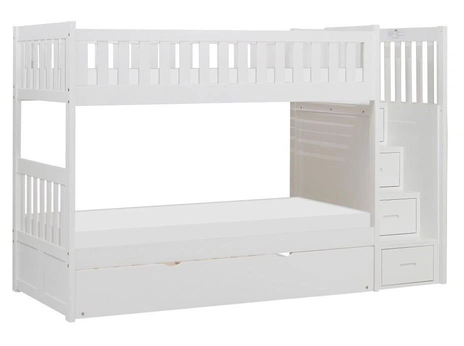 Five Star Furniture - Galen Bunk Bed w/ Reversible Step Storage and Twin Trundle in White B2053SBW-1*R