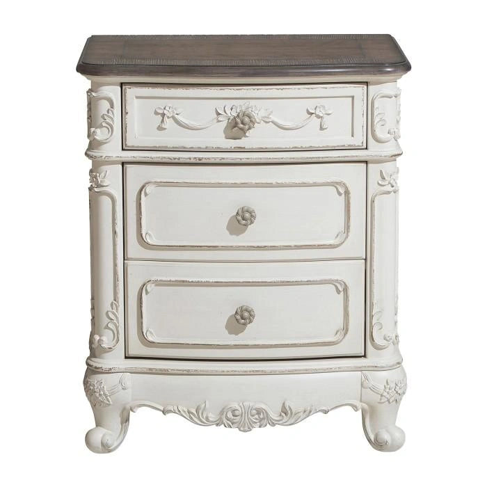Five Star Furniture - Cinderella Night Stand in Antique White with Grey Rub-Through 1386NW-4