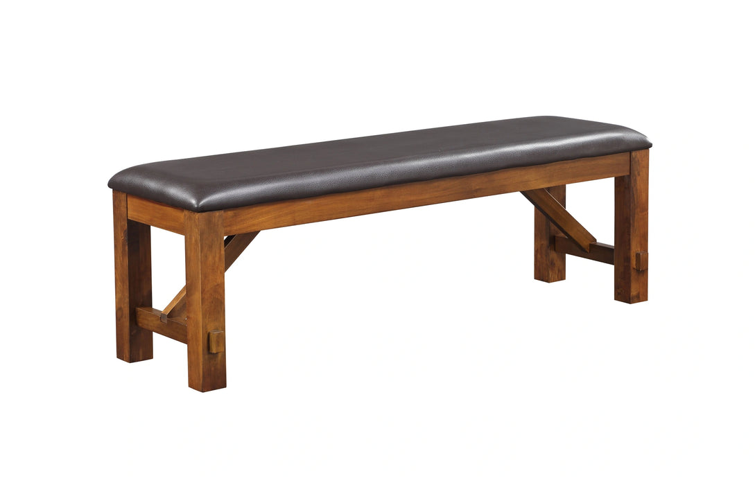 Five Star Furniture - Apollo Espresso PU & Walnut Bench
