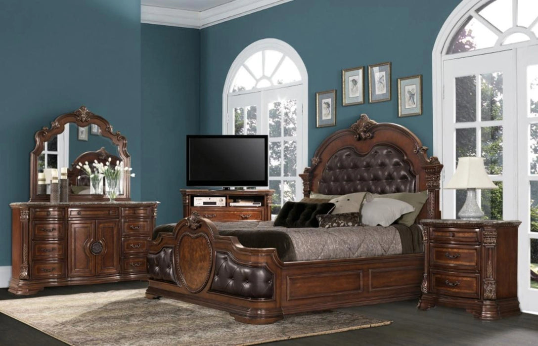 Five Star Furniture - Antoinetta Queen Panel Bed in Warm Cherry 1919-1*