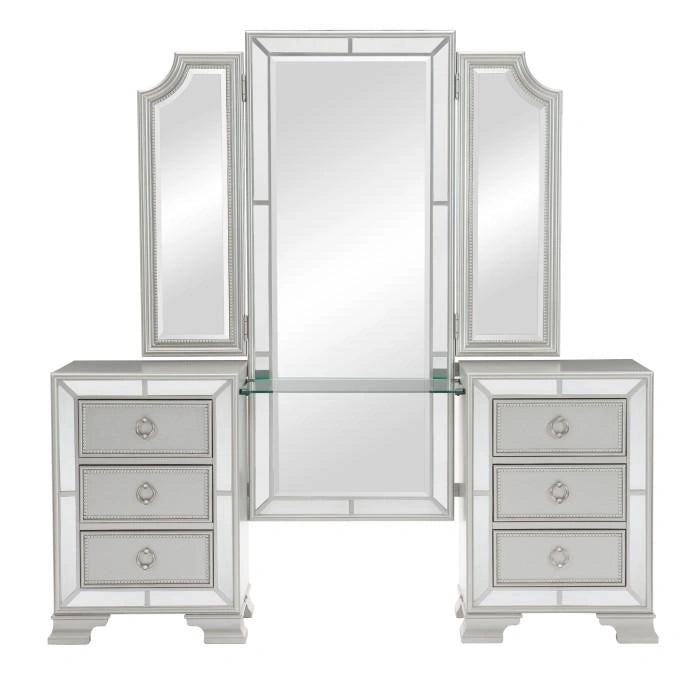 Five Star Furniture - Avondale Vanity Dresser with Mirror in Silver 1646-15