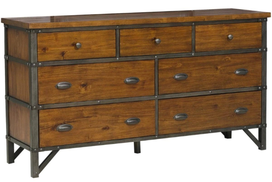 Five Star Furniture - Holverson Dresser in Rustic Brown & Gunmetal 1715-5