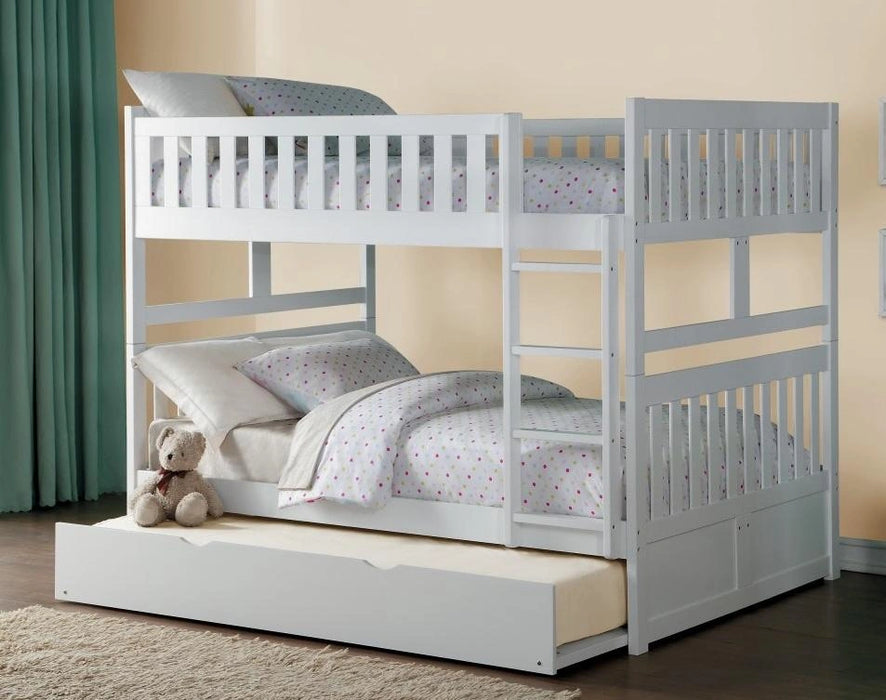 Five Star Furniture - Galen Full/Full Bunk Bed w/ Twin Trundle in White B2053FFW-1*R