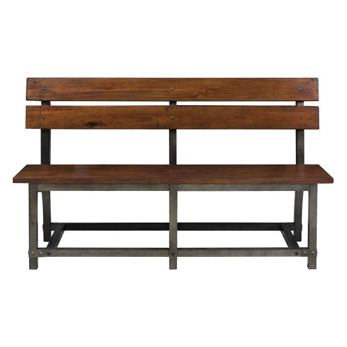 Five Star Furniture - Holverson Bench w/ Back in Rustic Brown 1715-BH
