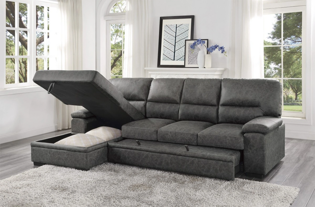 Five Star Furniture - Michigan Sectional with Pull Out Bed and Left Chaise in Dark Gray 9407DG*2LC3R