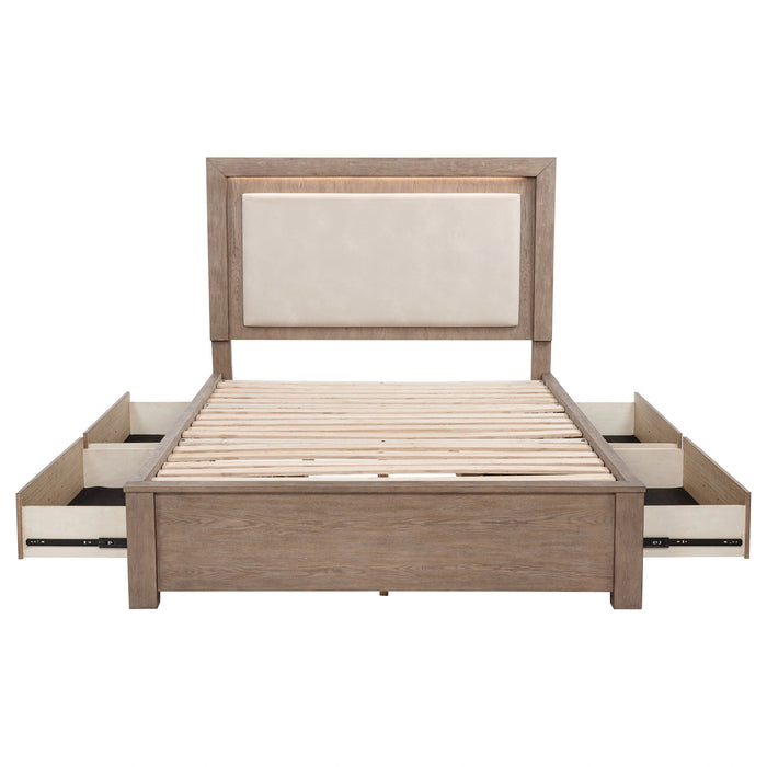 Five Star Furniture - Kenora Panel Platform Storage Bed with LED Lighting