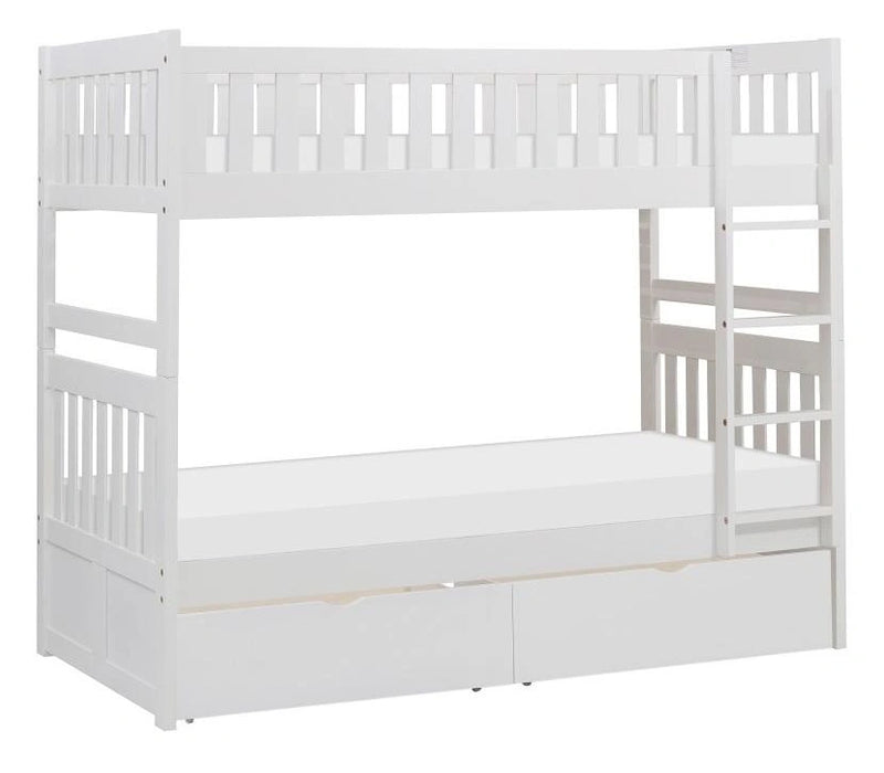 Five Star Furniture - Galen Twin/Twin Bunk Bed w/ Storage Boxes in White B2053W-1*T