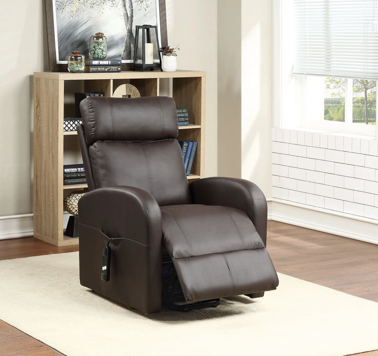 Five Star Furniture - Ricardo Brown PU Recliner w/Power Lift