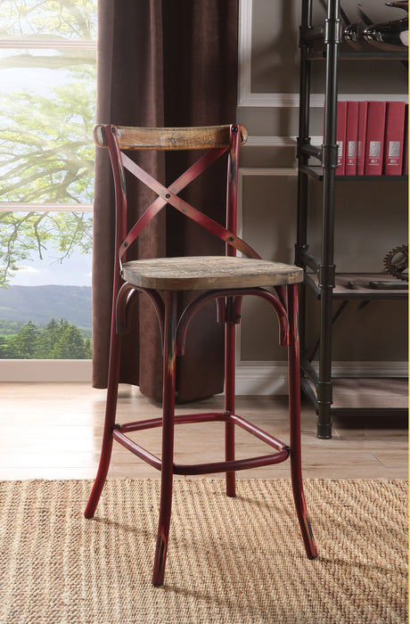Five Star Furniture - Zaire Antique Red & Antique Oak Bar Chair (1Pc)