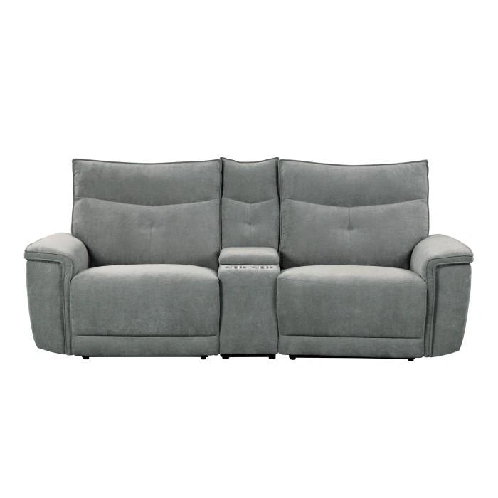 Five Star Furniture - Tesoro Power Double Reclining Loveseat in Dark Gray 9509DG-2CNPWH*
