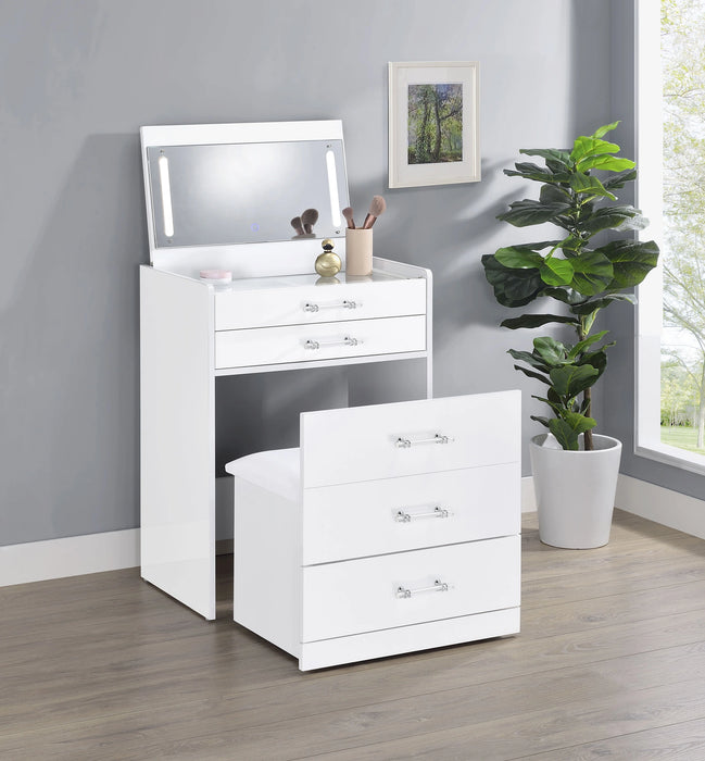 Five Star Furniture - Danbury Makeup Vanity Table with LED Mirror and Stool