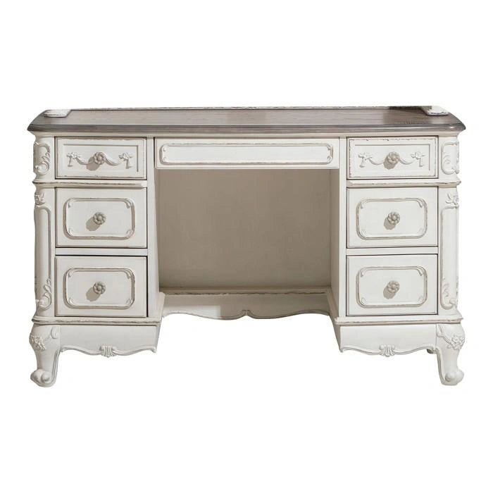 Five Star Furniture - Cinderella Writing Desk in Antique White with Grey Rub-Through 1386NW-11